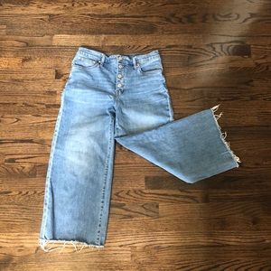 Madewell button-up wide leg crop jean